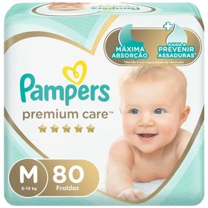 Fralda Pampers Premium Care Bag M Com 80 Unidades