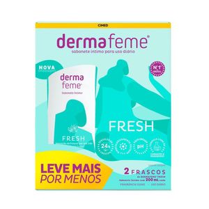 Sabonete Líquido Intimo Dermafeme Fresh 200ml Com 2 Unidades