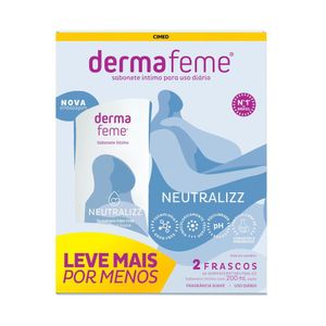 Sabonete Líquido Íntimo Dermafeme Neutralizz 200ml Com 2 Unidades