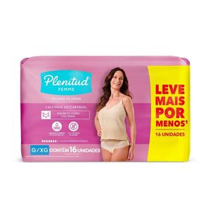 Roupa Íntima Feminina Plenitud Femme G/xg Leve 16 Pague Com 15 Unidades