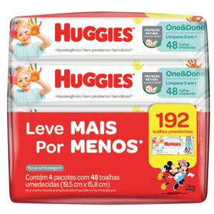 """Lenço Umedecido Huggies One & Done - Leve Mais Por Menos"""