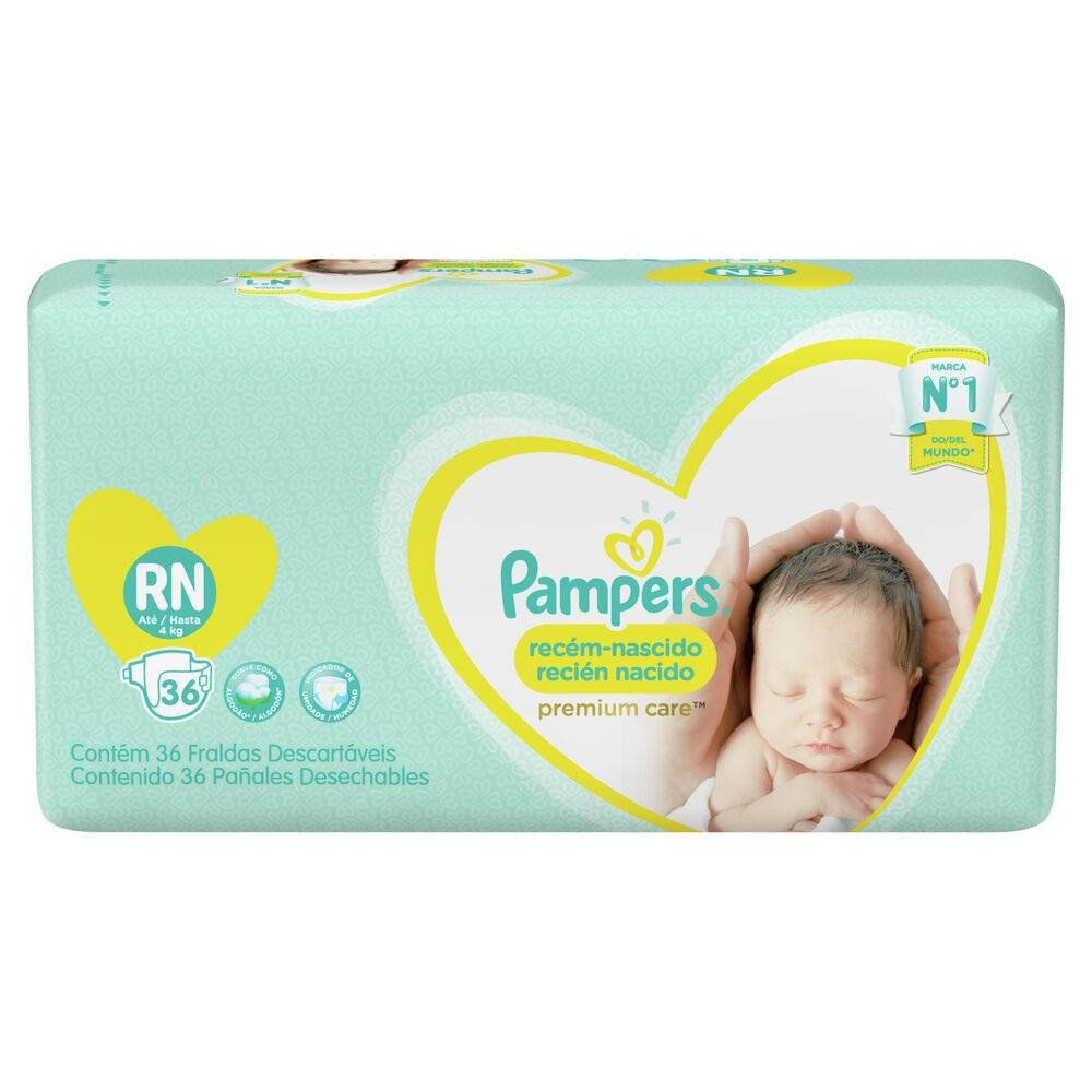 Fralda Pampers Premium Care Recém Nascido Rn Com 36 Unidades Shopping