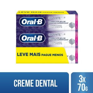 Creme Dental Oral-b 3d White Brilliant Fresh Com 3 Unidades 70g