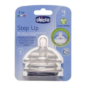 Bico Para Mamadeira Chicco Step Up Fluxo Ajustável Com 2 Unidades