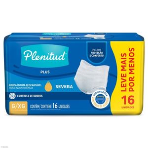 Roupa Íntima Plenitud Plus Para Incontinência G/xg - 16 Unidades