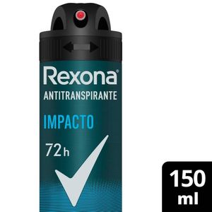 Desodorante Antitranspirante Aerosol Masculino Rexona Impacto 72 Horas 150ml