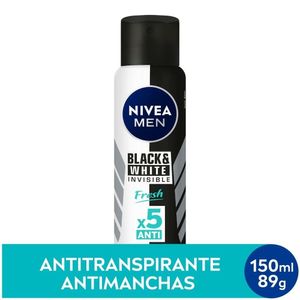 "Desodorante Antitranspirante Nivea Men Aerossol Invisible Black & White Fresh 150ml"