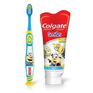 Kit Colgate Smiles Escova Dental Infantil Extra Macia + Creme Dental 100g