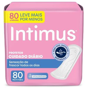 Protetor Diário Intimus Cuidado Diário Sem Perfume Com 80 Unidades Promocional