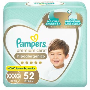 Fralda Pampers Premium Care Bag Xxxg Com 52 Unidades