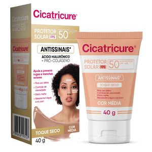 Protetor Solar Facial Antissinais Cicatricure Fps 50 Cor Média 40g