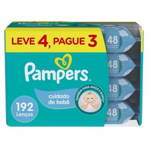 Lenços Umedecidos Pampers Cuidado De Bebê Leve 4 Pague 3 Com 48 Unidades