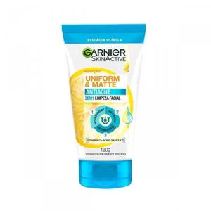 "Gel De Limpeza Antiacne Garnier 3 Em 1 Uniform & Matte 120g"