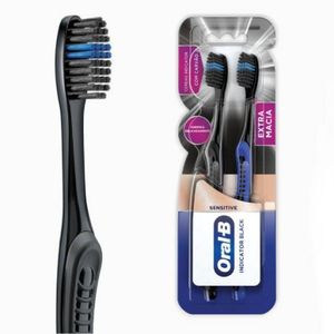 Kit Escova Dental Oral-b Indicator Black Extra Macia - 2 Unidades