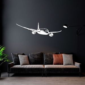 Quadro Escultura Avião Planando 120x37 Branco