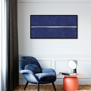 Quadro Azul Linha Minimalista 60x30 Caixa Preto