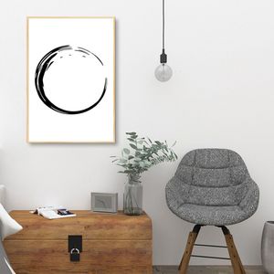 Quadro Circulo Budista Enso 86x60 Filete Marfim