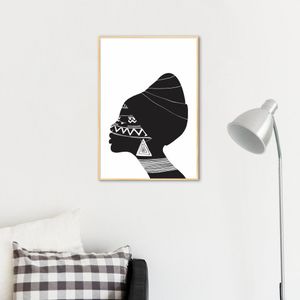 Quadro Cultura Africana Mulher Negra 86x60 Filete Marfim