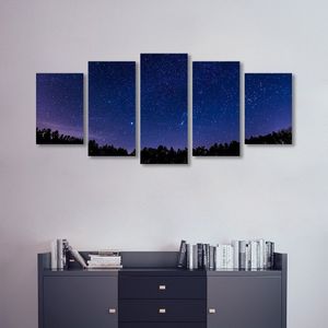 Quadro Mosaico Decorativo Céu Estrelado 5 Telas 162x70