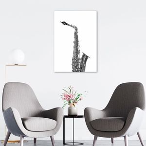 Quadro Instrumento Musical Saxone 60x43 Sem Moldura