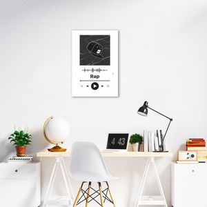 Quadro Gênero Musical Rap 43x30 Sem Moldura Branco