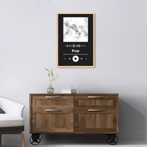 Quadro Gênero Musical Pop 86x60 Caixa Marfim Preto