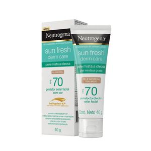 Protetor Solar Facial Neutrogena Sun Fresh Derm Care Pele Morena Fps 70 40g