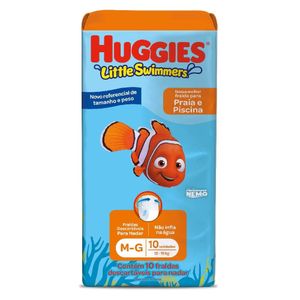 Fralda Descartável Para Praia E Piscina Huggies Little Swimmers M-g Com 10 Unidades