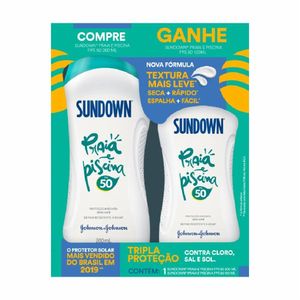 Kit Protetor Solar Sundown Praia E Piscina Fps50 200ml Ganhe Protetor Solar Sundown Fps50 120ml