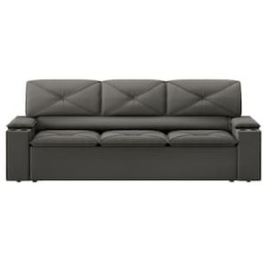 Sofá 3 lugares DDS Next Pop com Assento Retrátil e Encosto Reclinável em Velosuede com porta-copos - 205 cm de largura