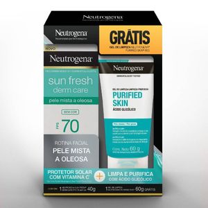 Protetor Solar Facial Neutrogena Sun Fresh Fps70 Sem Cor 40g Grátis Gel De Limpeza Purified Skin 60g