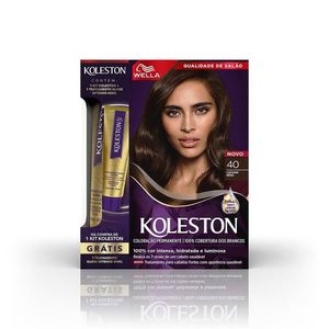 Kit Koleston Tintura 40 Castanho Médio + Tratamento Gloss Intenso