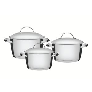 Jogo de Panelas Tramontina Allegra Inox Fundo Triplo 3 Peças