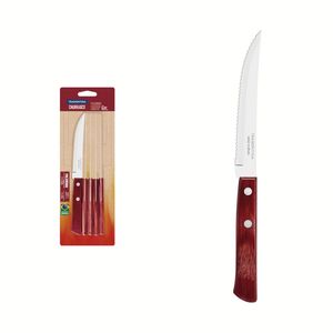 Conjunto Faca Churrasco Inox 6 Peças Cabo Vermelho Tramontina