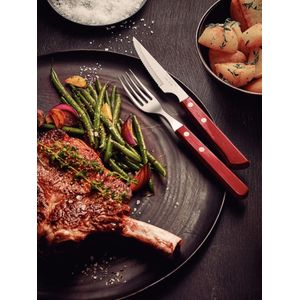 Faca Churrasco Inox 4 Polywood Vermelho Tramontina