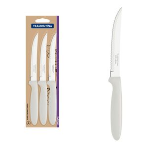 Conjunto Facas Churrasco Inox 3 Peças Ipanem Branco Tramontina