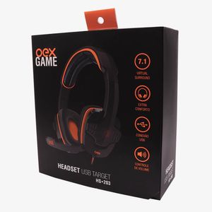 Headset Gamer 7.1 - Target Hs203 - Usb - Oexgame Preto