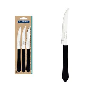 Conjunto Facas Churrasco Inox 3 Peças Leme Preto Tramontina