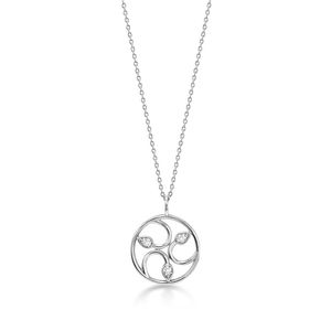 Colar de Ouro Branco 10k com Zircônias
