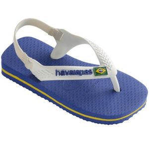 Chinelo Bebê Havaianas Brasil Logo Azul/Branco