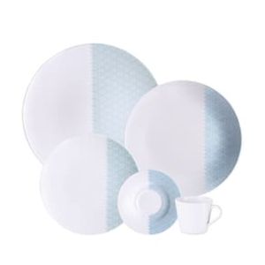 Aparelho de Jantar 20 peças Tramontina Aquarius em Porcelana Decorada  Verde