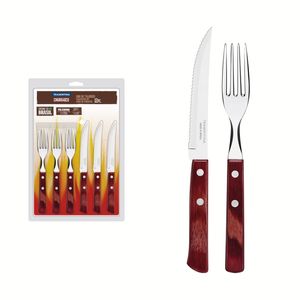 Jogo Churrasco Inox 12 Peças Polywood Vermelho Tramontina