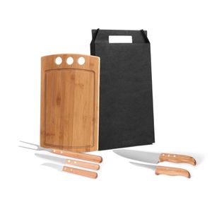 Conjunto Para Churrasco / Cozinha Em Bambu/Inox California - 6 Pçs Welf