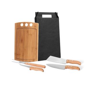 Conjunto Para Churrasco / Cozinha Em Bambu/Inox California - 5 Pçs Welf