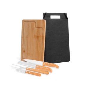 Conjunto Para Churrasco Em Bambu/Inox Dallas - 5 Pçs Welf
