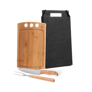 Conjunto Para Churrasco Em Bambu/Inox - 3 Pçs Welf
