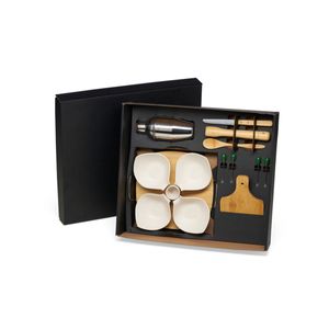 Kit Para Caipirinha Com Petisqueira Em Bambu - 15 Pçs Welf