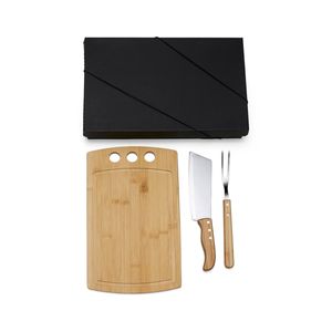 Kit Para Churrasco / Cozinha Em Bambu/Inox - 3 Pçs Welf