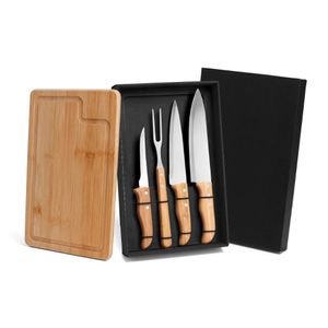 Kit Para Churrasco Em Bambu/Inox - 5 Pçs Welf