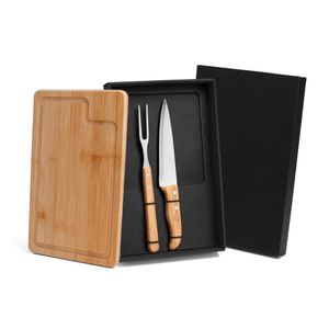 Kit Para Churrasco Em Bambu/Inox - 3 Pçs Welf